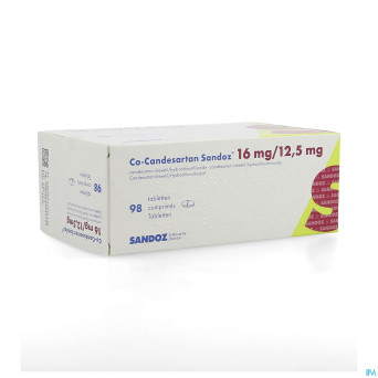 Co candesartan sandoz tabl 98 x 16 mg/12,5 mg