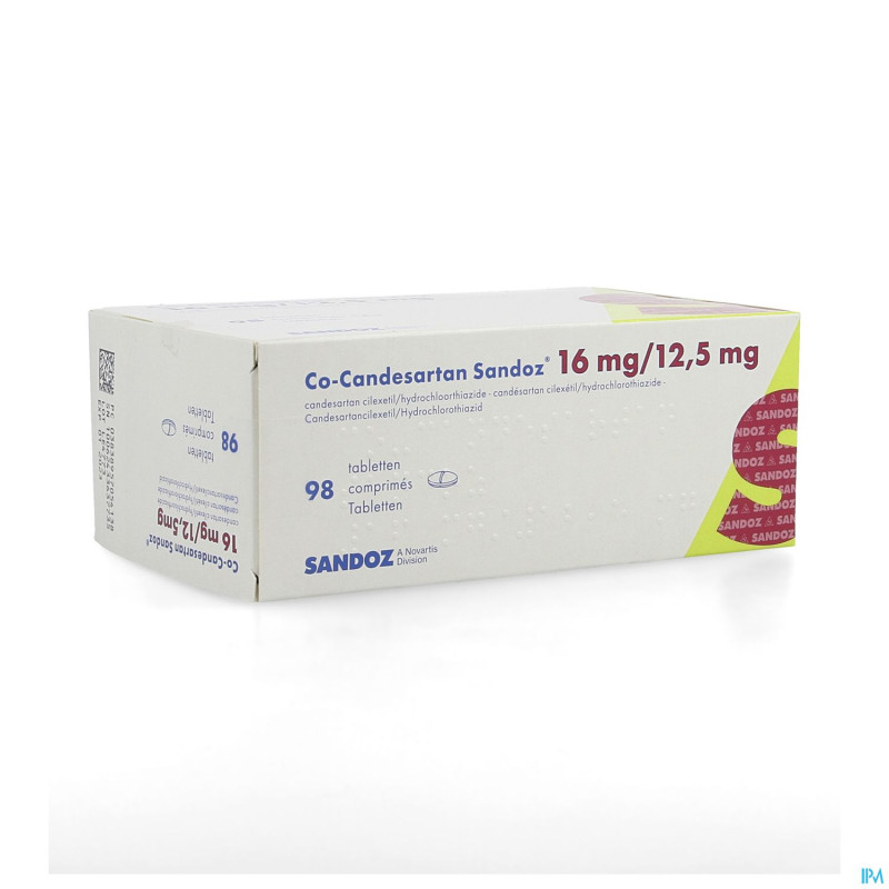 Co candesartan sandoz tabl 98 x 16 mg/12,5 mg