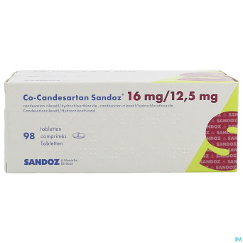Co candesartan sandoz tabl 98 x 16 mg/12,5 mg