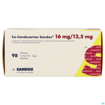 Co candesartan sandoz tabl 98 x 16 mg/12,5 mg