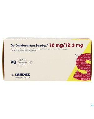 Co candesartan sandoz tabl 98 x 16 mg/12,5 mg