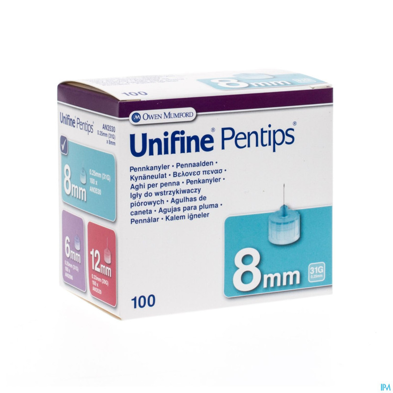Unifine pentips aiguille stylo 31g  8mm 100 an3530