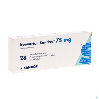Irbesartan sandoz  75 mg comp pell 28 x  75 mg