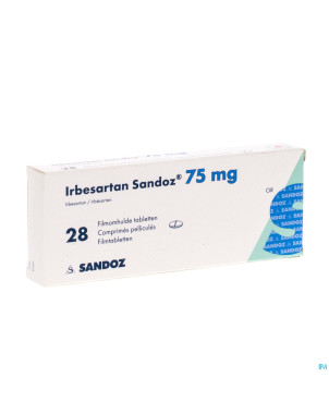 Irbesartan sandoz  75 mg comp pell 28 x  75 mg