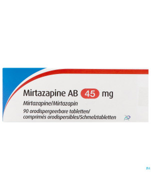 Mirtazapine apotex 45 mg comp orodisp 90
