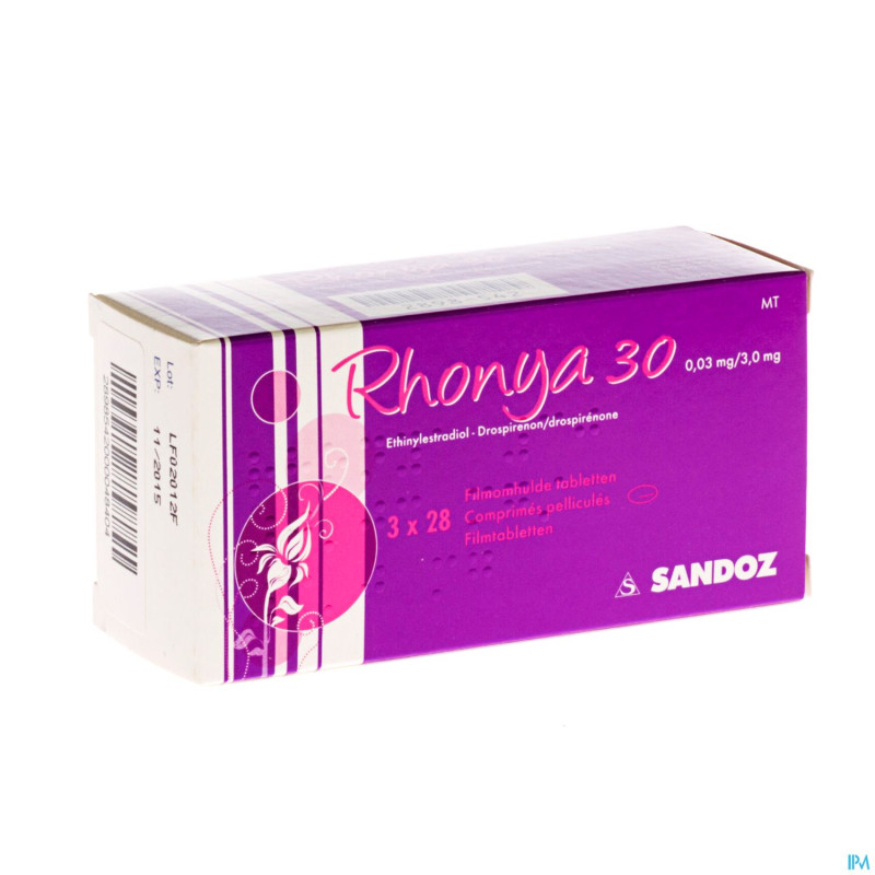 Rhonya 30 0,03 mg/3,0 mg sandoz comp pell 3 x 28