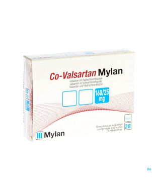Co valsartan mylan 160 mg/25,0 mg comp pell 28