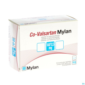 Co valsartan mylan 160 mg/12,5 mg comp pell 98