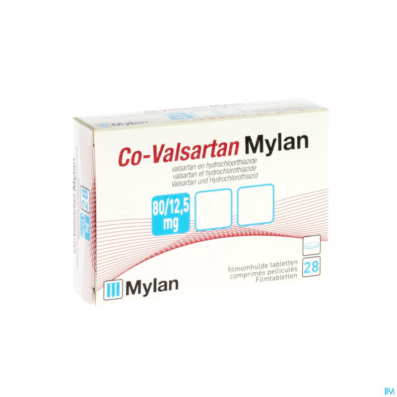 Co valsartan mylan 80 mg/12,5 mg comp pell 28