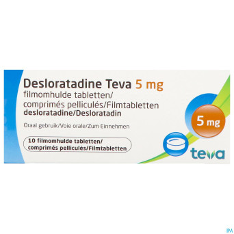 Desloratadine teva  5 mg comp pell  10 x  5 mg