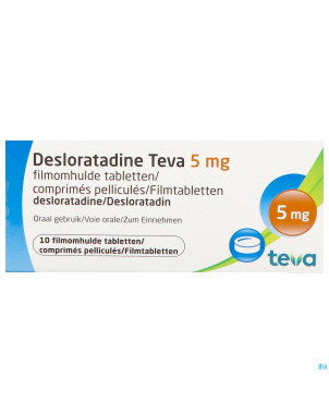 Desloratadine teva  5 mg comp pell  10 x  5 mg