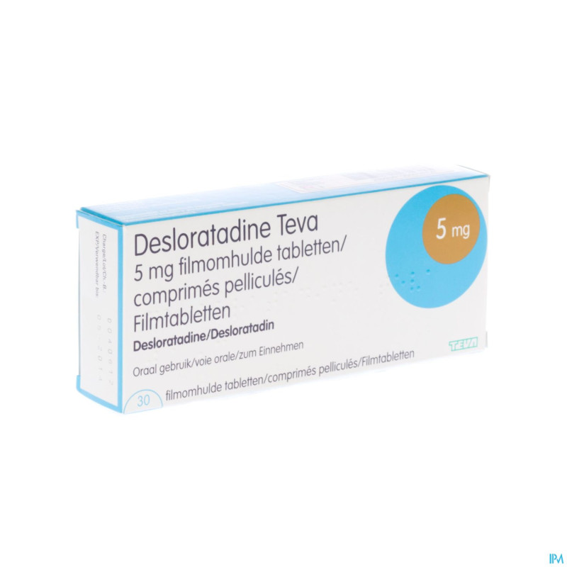 Desloratadine teva  5 mg comp pell  30 x  5 mg