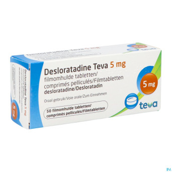 Desloratadine teva  5 mg comp pell  50 x  5 mg