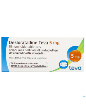 Desloratadine teva  5 mg comp pell  50 x  5 mg