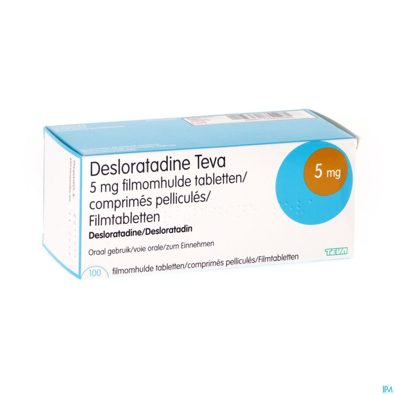 Desloratadine teva  5 mg comp pell 100 x  5 mg