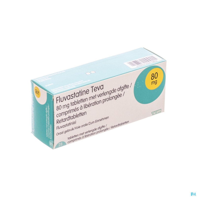 Fluvastatine teva  80 mg caps liber prol  28