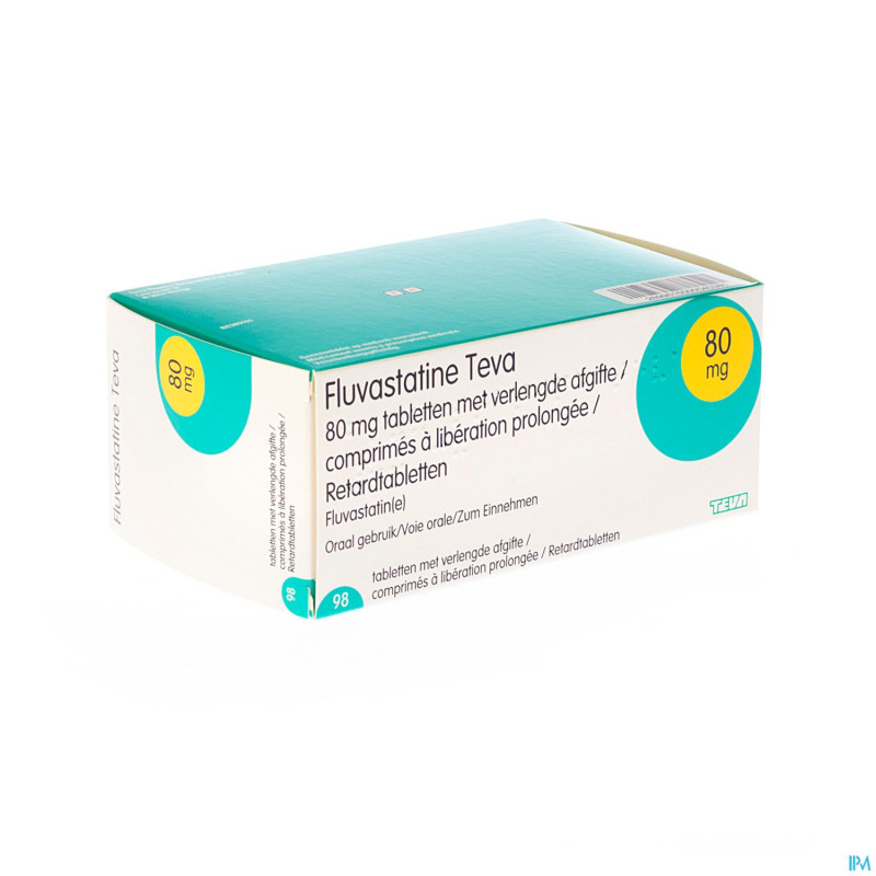 Fluvastatine teva  80 mg caps liber prol  98