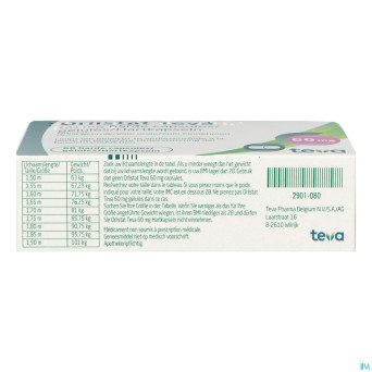 Orlistat teva caps dure  60 x  60 mg