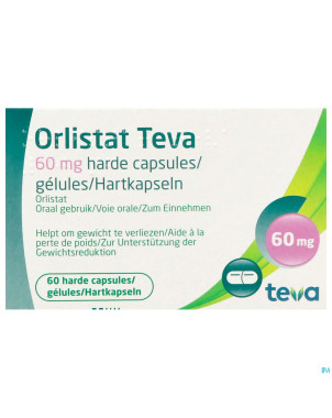 Orlistat teva caps dure  60 x  60 mg