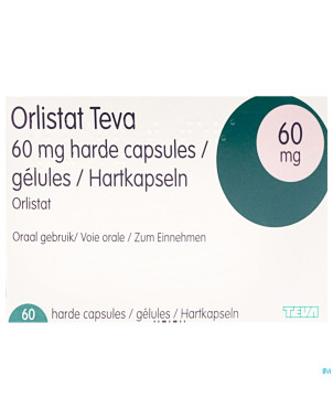 Orlistat teva caps dure  60 x  60 mg