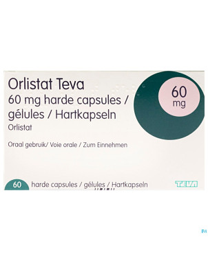 Orlistat teva caps dure  60 x  60 mg