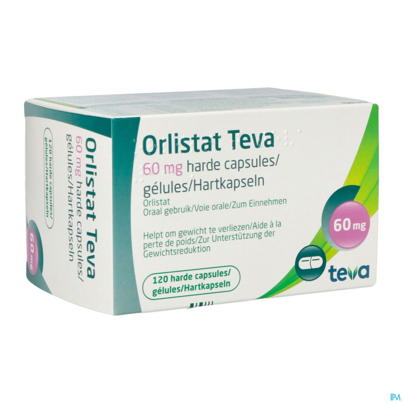 Orlistat teva caps dure 120 x  60 mg