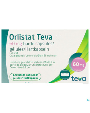 Orlistat teva caps dure 120 x  60 mg