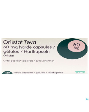 Orlistat teva caps dure 120 x  60 mg