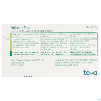 Orlistat teva caps dure  90 x 120 mg