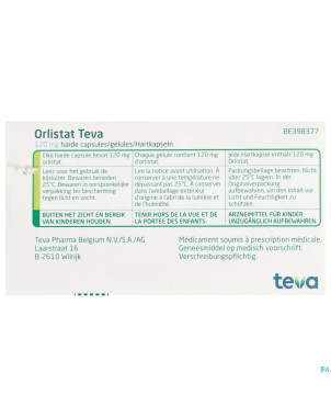 Orlistat teva caps dure  90 x 120 mg