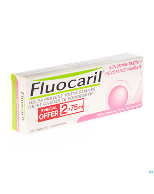 Fluocaril dentifrice dents sensibles 2x75ml