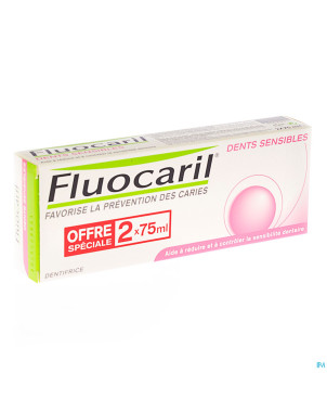 Fluocaril dentifrice dents sensibles 2x75ml