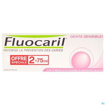 Fluocaril dentifrice dents sensibles 2x75ml