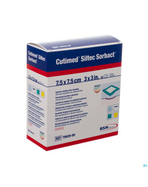 Cutimed siltec sorbact pans mousse   7,5x 7,5cm 10