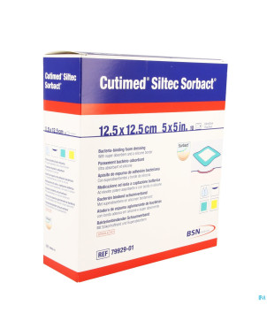 Cutimed siltec sorbact pans mousse  12,5x12,5cm 10