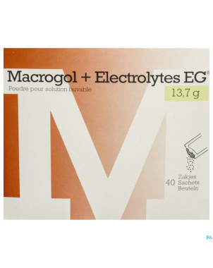 Macrogol+electrolytes eg 13,7g pdr sach 40