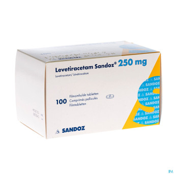 Levetiracetam sandoz comp pell 100 x 250 mg