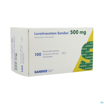 Levetiracetam sandoz comp pell 100 x 500 mg