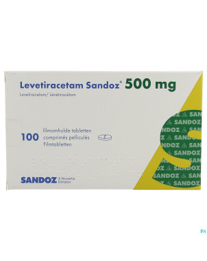 Levetiracetam sandoz comp pell 100 x 500 mg