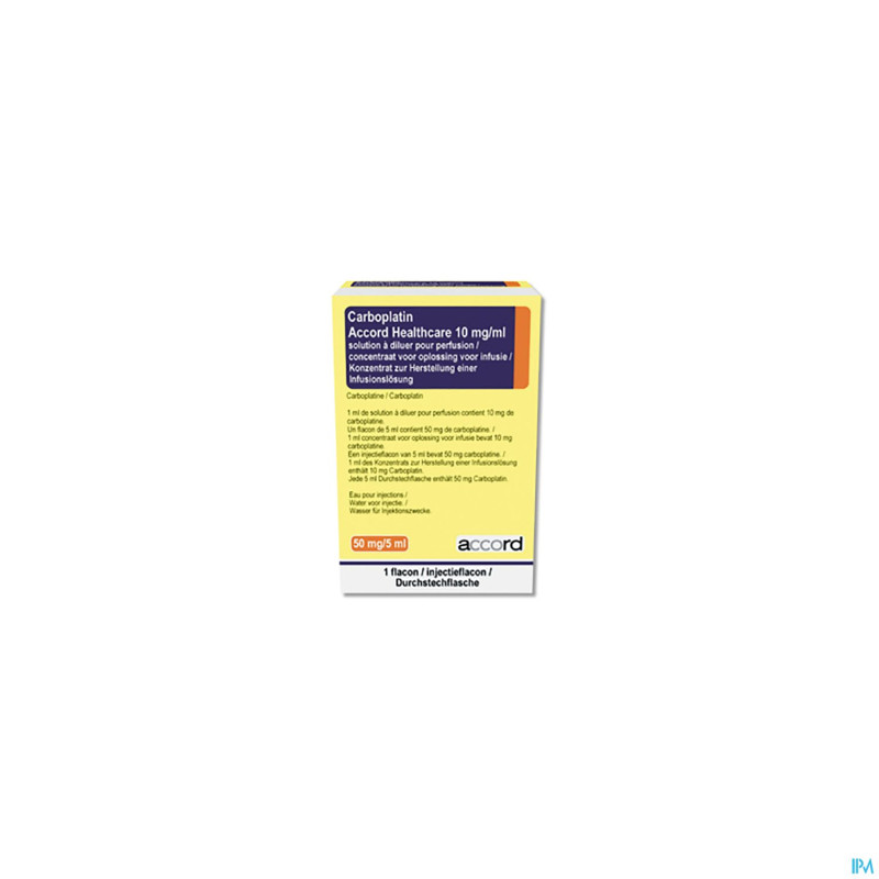 Carboplatin accord 10mg/ml fl inj  5 ml sol perfus