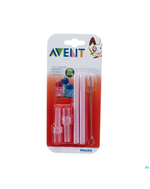 Avent lot de pailles de rechange avec brossette