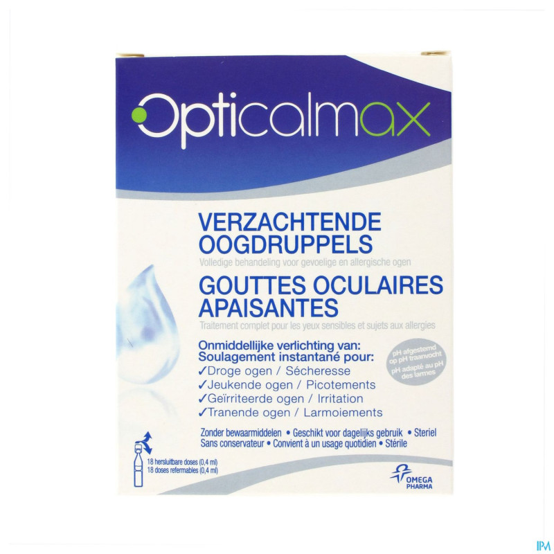 Opticalmax gutt yeux refer. 18x0,4ml