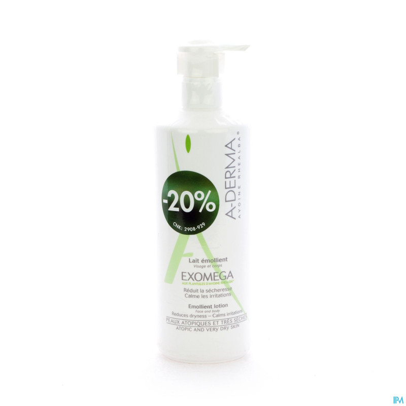 Aderma exomega lait    400ml -20%    promo