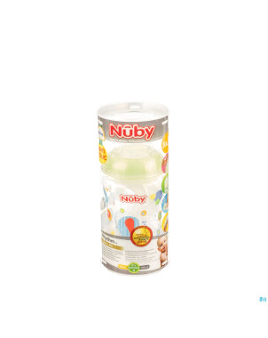 Nuby biberon a/colique + tetine slow flow + 4 sach