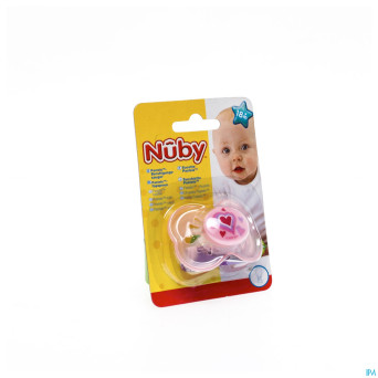 Nuby sucette pp pastel silicone asymetrique +18m