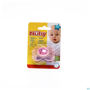 Nuby sucette pp pastel silicone asymetrique +18m