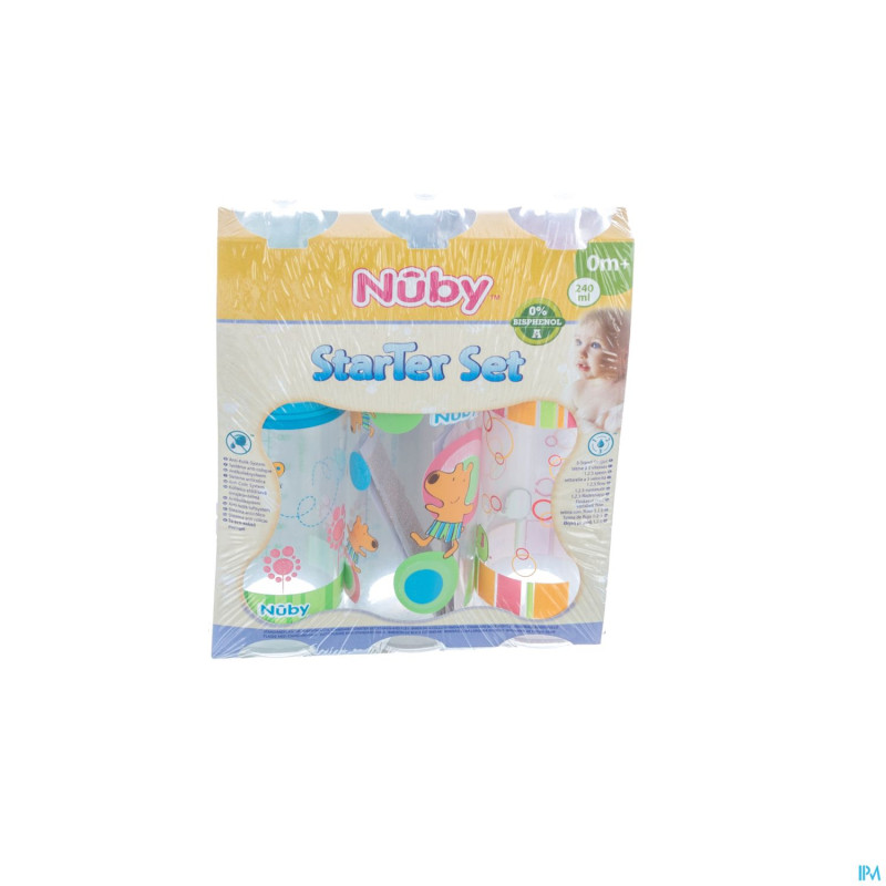 Nuby biberon pp 240ml tetine 3v 0-12m 3
