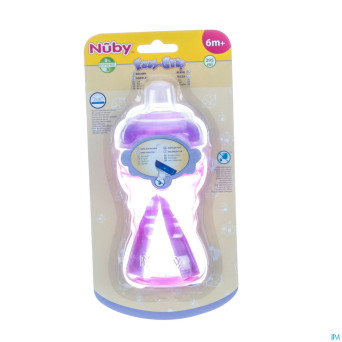 Nuby gobelet a/goutte pp 295ml easy grip +6m