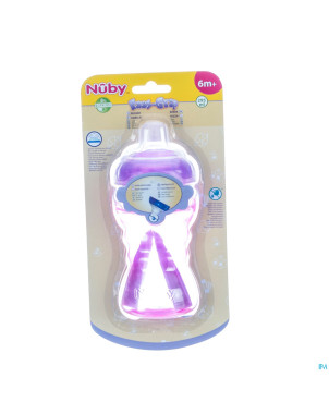 Nuby gobelet a/goutte pp 295ml easy grip +6m