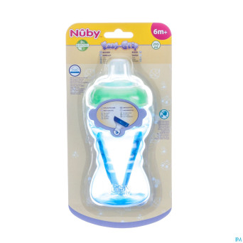 Nuby gobelet a/goutte pp 295ml easy grip +6m